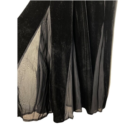 Ronnie Nicole Black Velvet Maxi Dress Mesh Panels Witchy Women 10‎ Whimsygoth - Picture 6 of 9